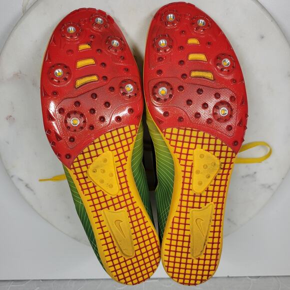 Nike Bowerman Zoom Victory Shoes Mens 11.5‎ Yellow Green Ultra Lite Track Field - Picture 6 of 14